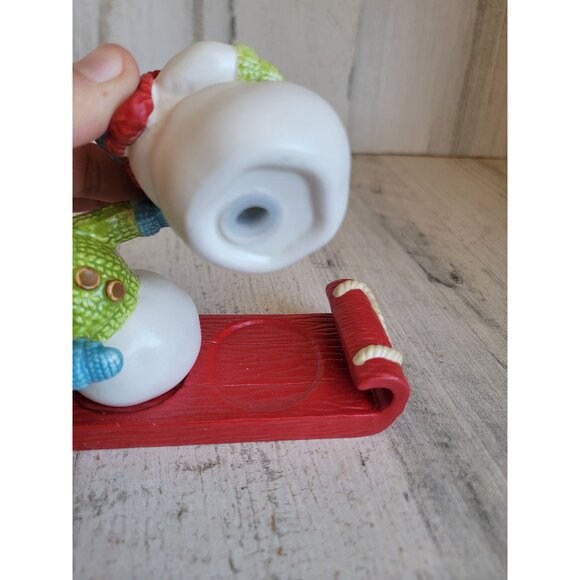 Hallmark AS IS flooding snowman salt pepper shaker kitchen Xmas set - Picture 7 of 7